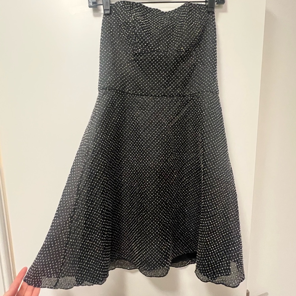 Theory Black Strapless A-line Cocktail Dress